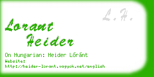 lorant heider business card